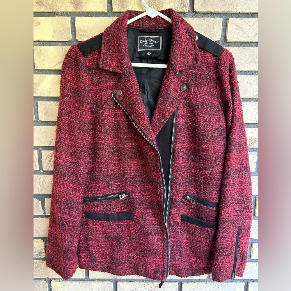 Lucky Brand Military Style Red Coat Small